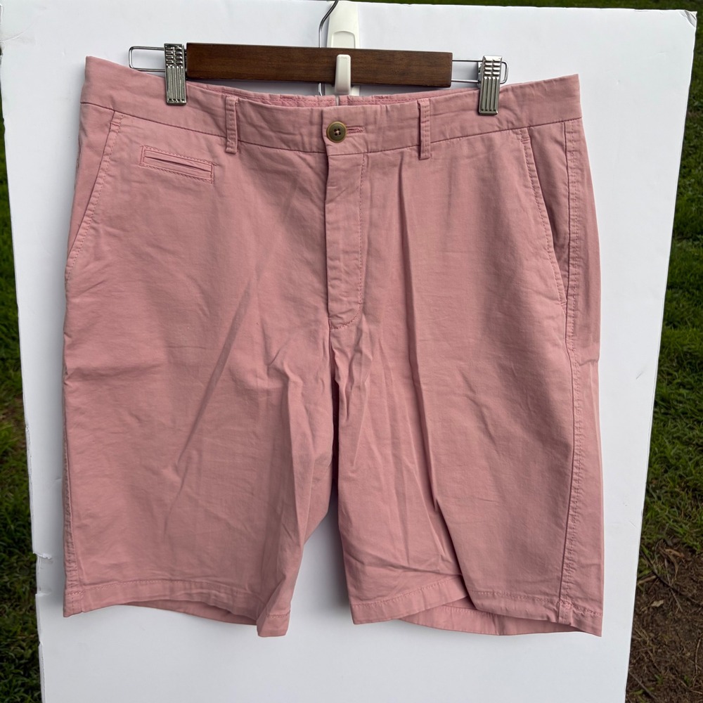 Ballin Mens Chino Shorts Size 34 Pink Flat Front Cotton Casual Golf Summer